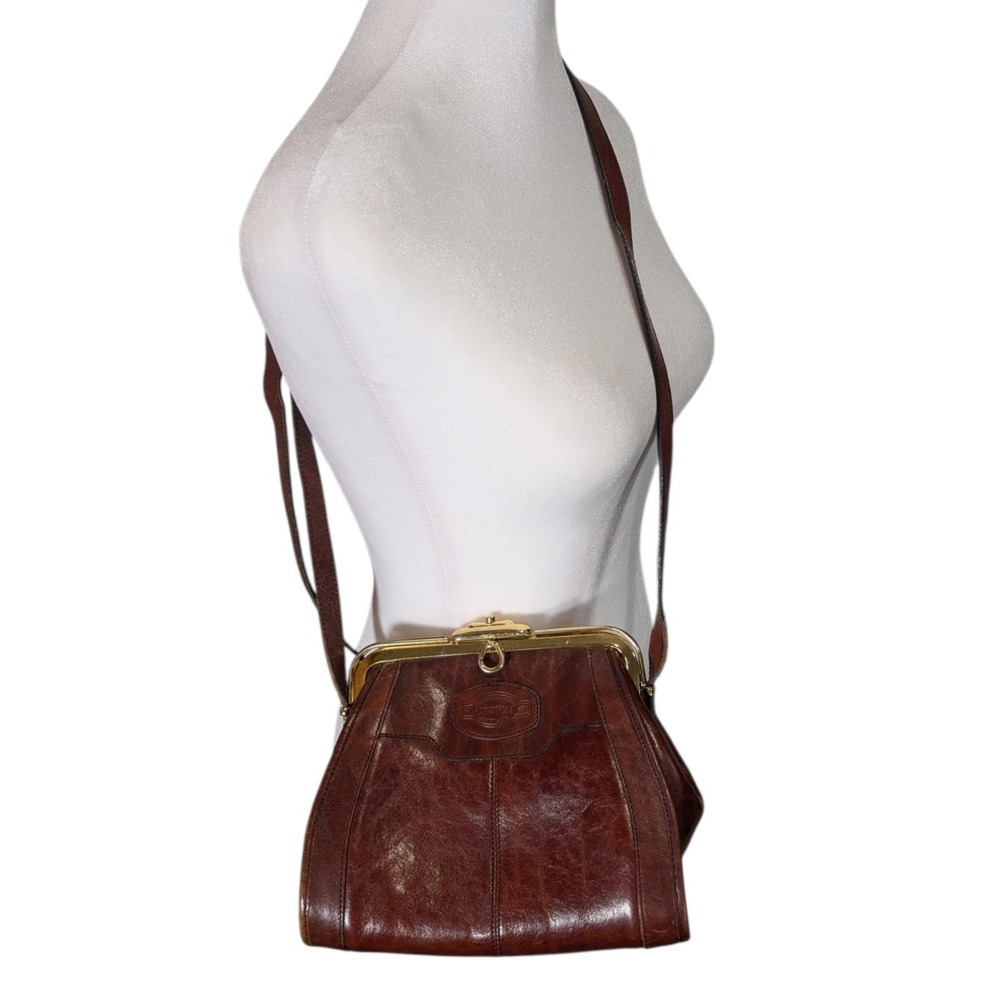 Oroton Vintage Brown Leather Crossbody Doctor Bag Made in Australia Cowhide